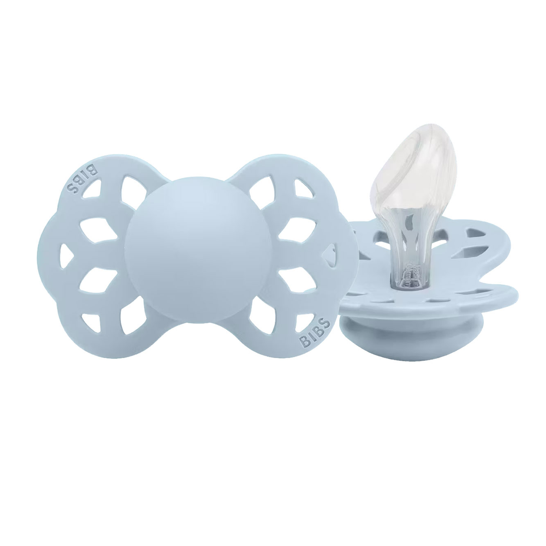 BIBS Infinity Anatomical Silicone Pacifiers Infinity Anatomical Baby Blue - Personalisable Baby Products Sold and Personalised by JustBørn