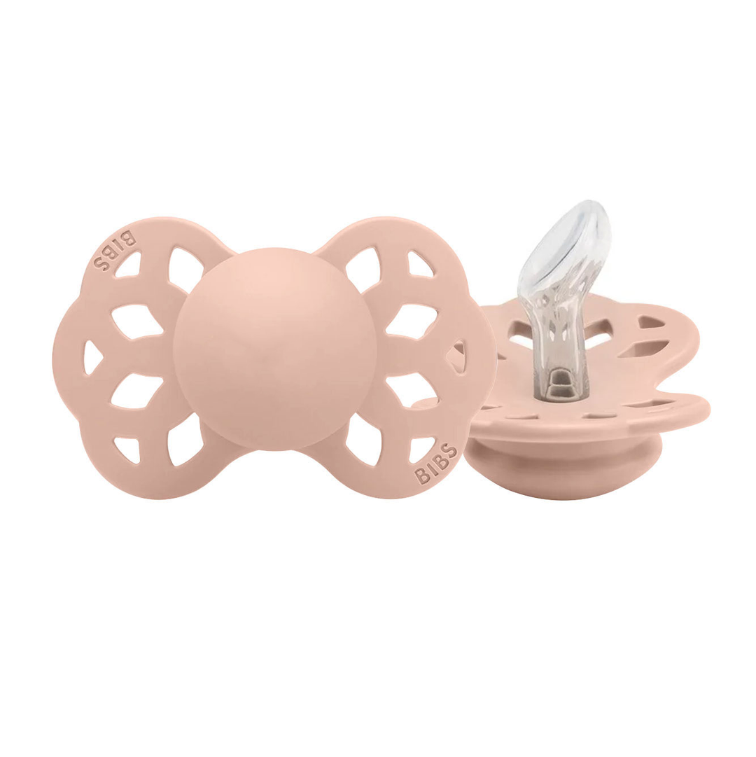 BIBS Infinity Anatomical Silicone Pacifiers Infinity Anatomical Blush - Personalisable Baby Products Sold and Personalised by JustBørn