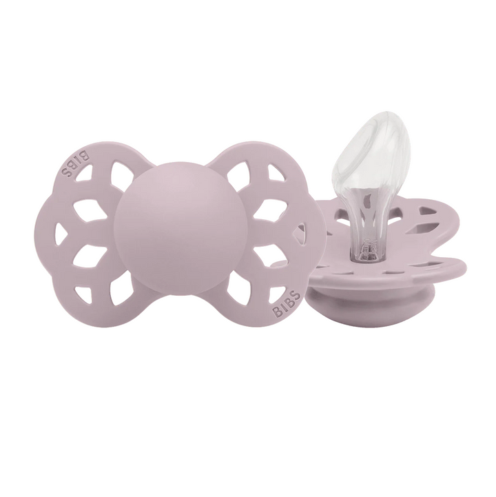 BIBS Infinity Anatomical Silicone Pacifiers Infinity Anatomical Dusky Lilac - Personalisable Baby Products Sold and Personalised by JustBørn