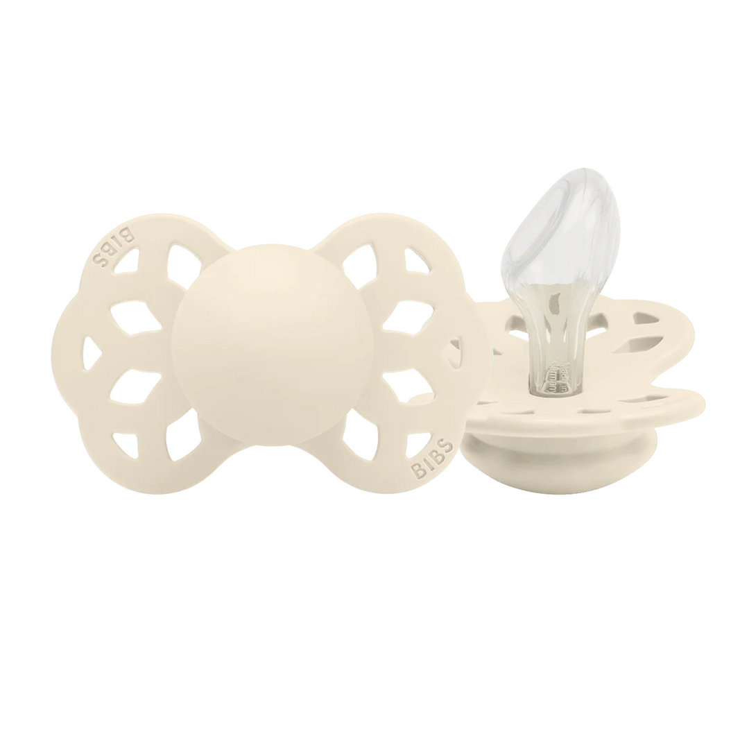 BIBS Infinity Anatomical Silicone Pacifiers Infinity Anatomical Ivory - Personalisable Baby Products Sold and Personalised by JustBørn