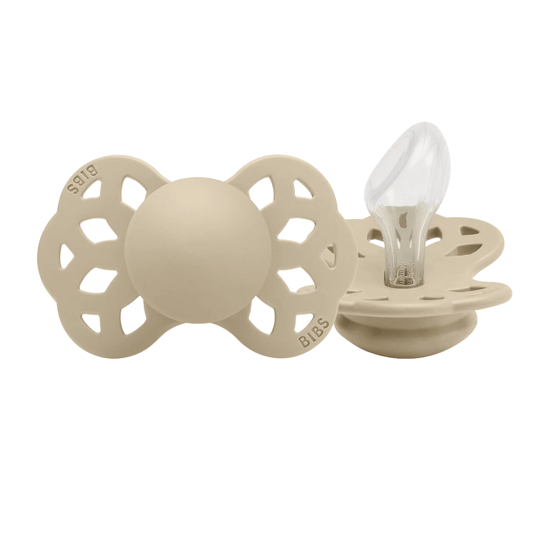 BIBS Infinity Anatomical Silicone Pacifiers Infinity Anatomical Vanilla - Personalisable Baby Products Sold and Personalised by JustBørn