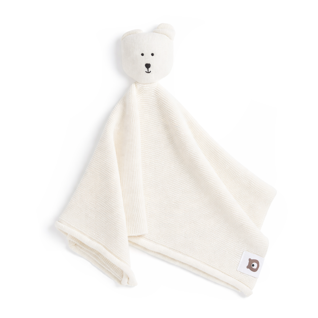 JBØRN Bear Knitted Comforter Ivory Knitted Comforter Blanket - Personalisable Baby Products Sold and Personalised by JustBørn