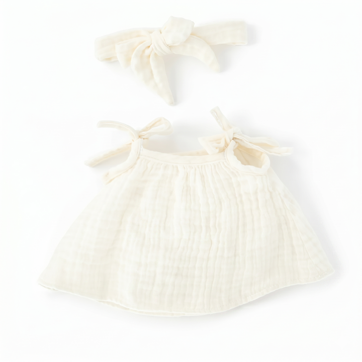 JBØRN Personalised Soft Toy Outfit Ivory Soft Toy Dress Outfit - Personalisable Baby Products Sold and Personalised by JustBørn