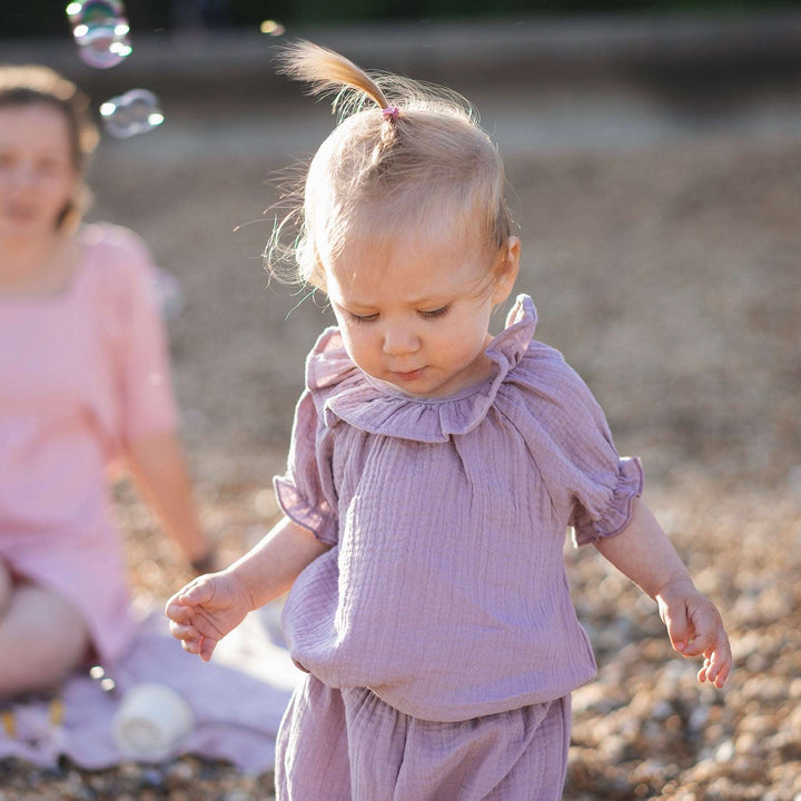 JBØRN Organic Cotton Muslin Baby Girl Outfit - Personalisable Baby Products Sold and Personalised by JustBørn