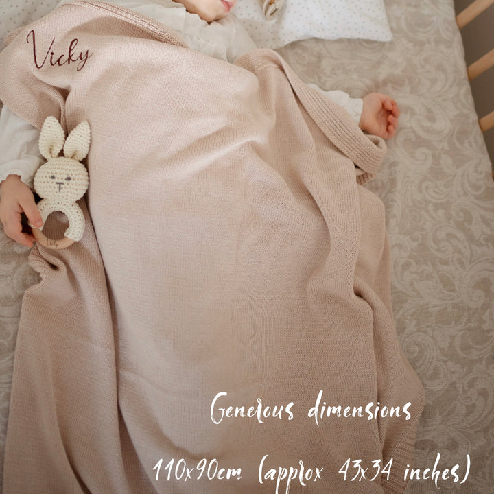 Vanilla Blanket & Comforter JBØRN Personalised Knitted Blanket & Comforter by Just Børn sold by Just Børn