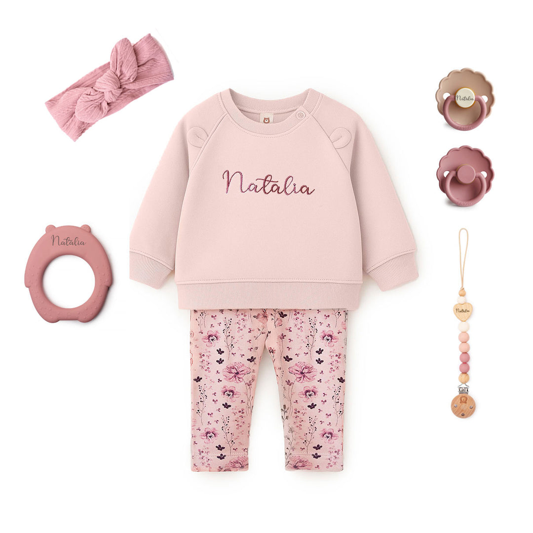 JBØRN Flower Bloom Set | 0-3 Months Baby Girl Gift Yes - Personalisable Baby Products Sold and Personalised by JustBørn