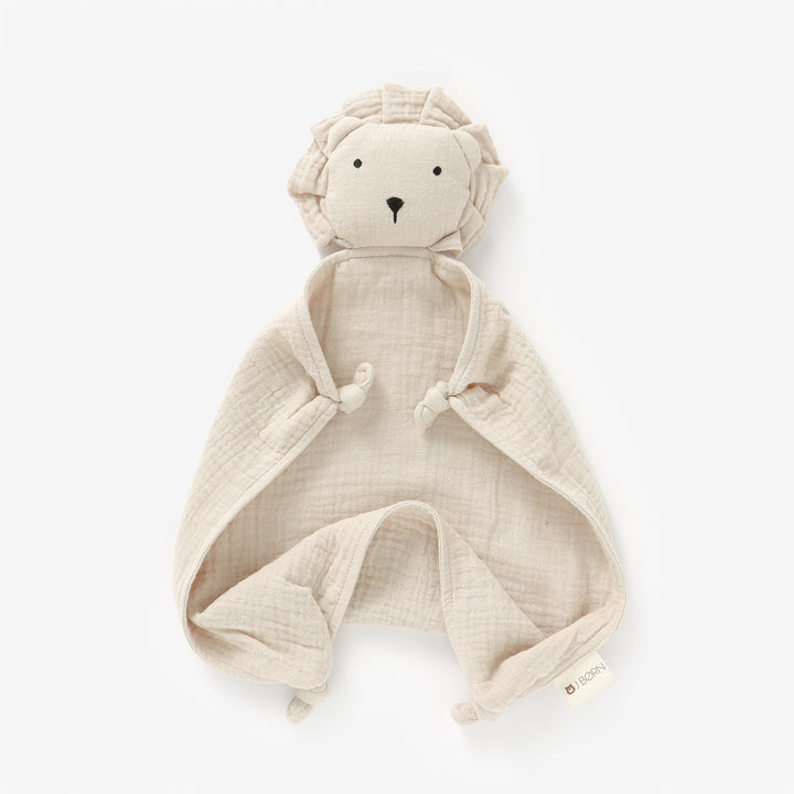 JBØRN Organic Cotton Lion Comforter Sandstone Muslin - Personalisable Baby Products Sold and Personalised by JustBørn