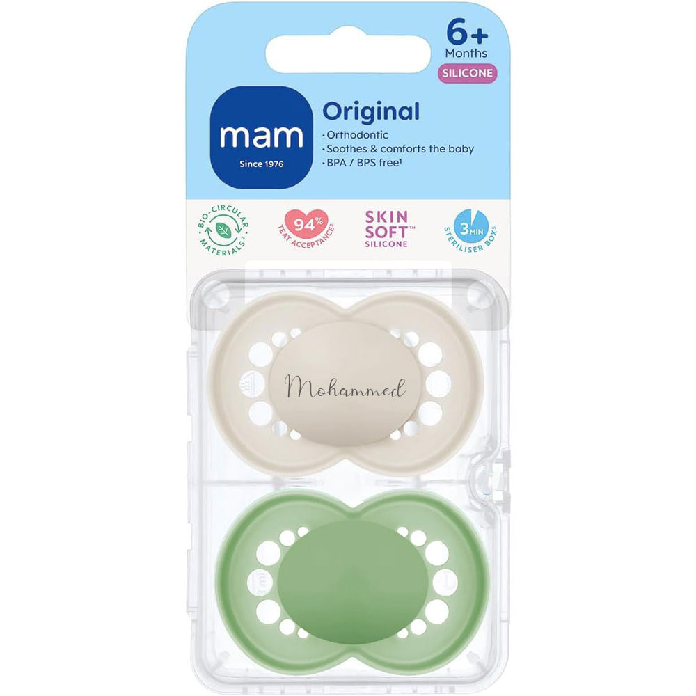MAM Original Soother 6+ Months Vanilla & Sage - Personalisable Baby Products Sold and Personalised by JustBørn