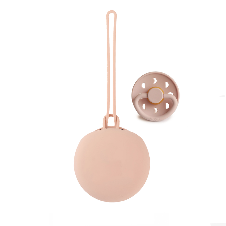 Frigg Rubber Latex Pacifier & JBØRN Pod Moon Blush & Blush Pod - Personalisable Baby Products Sold and Personalised by JustBørn