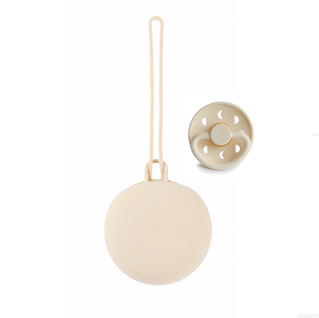 Frigg Rubber Latex Pacifier & JBØRN Pod Moon Cream & Cream Pod - Personalisable Baby Products Sold and Personalised by JustBørn