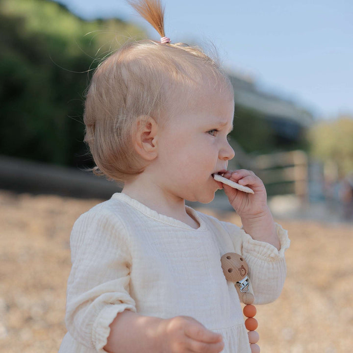 JBØRN Organic Cotton Muslin Baby Girl Dress and Bow - Personalisable Baby Products Sold and Personalised by JustBørn