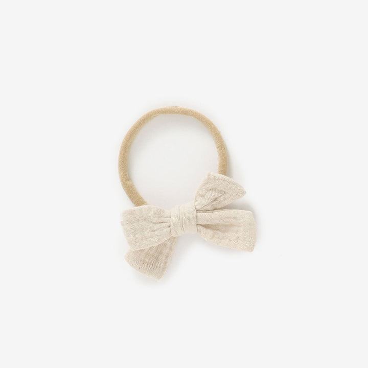 Vanilla JBØRN Muslin Baby Bow Headband by Just Børn sold by Just Børn