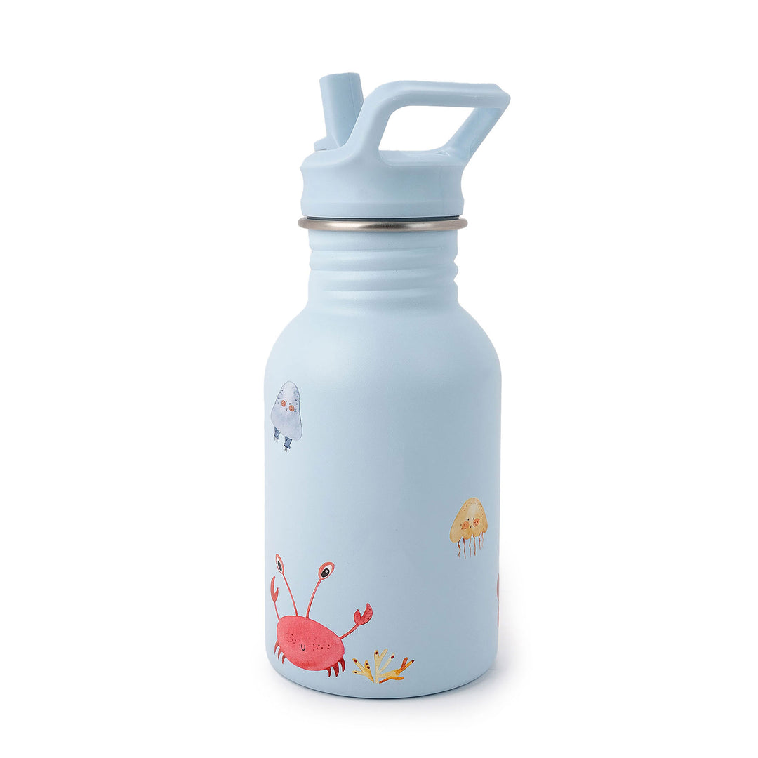 JBØRN Personalised Stainless Steel Kids Water Bottle Ocean Water Bottle - Personalisable Baby Products Sold and Personalised by JustBørn