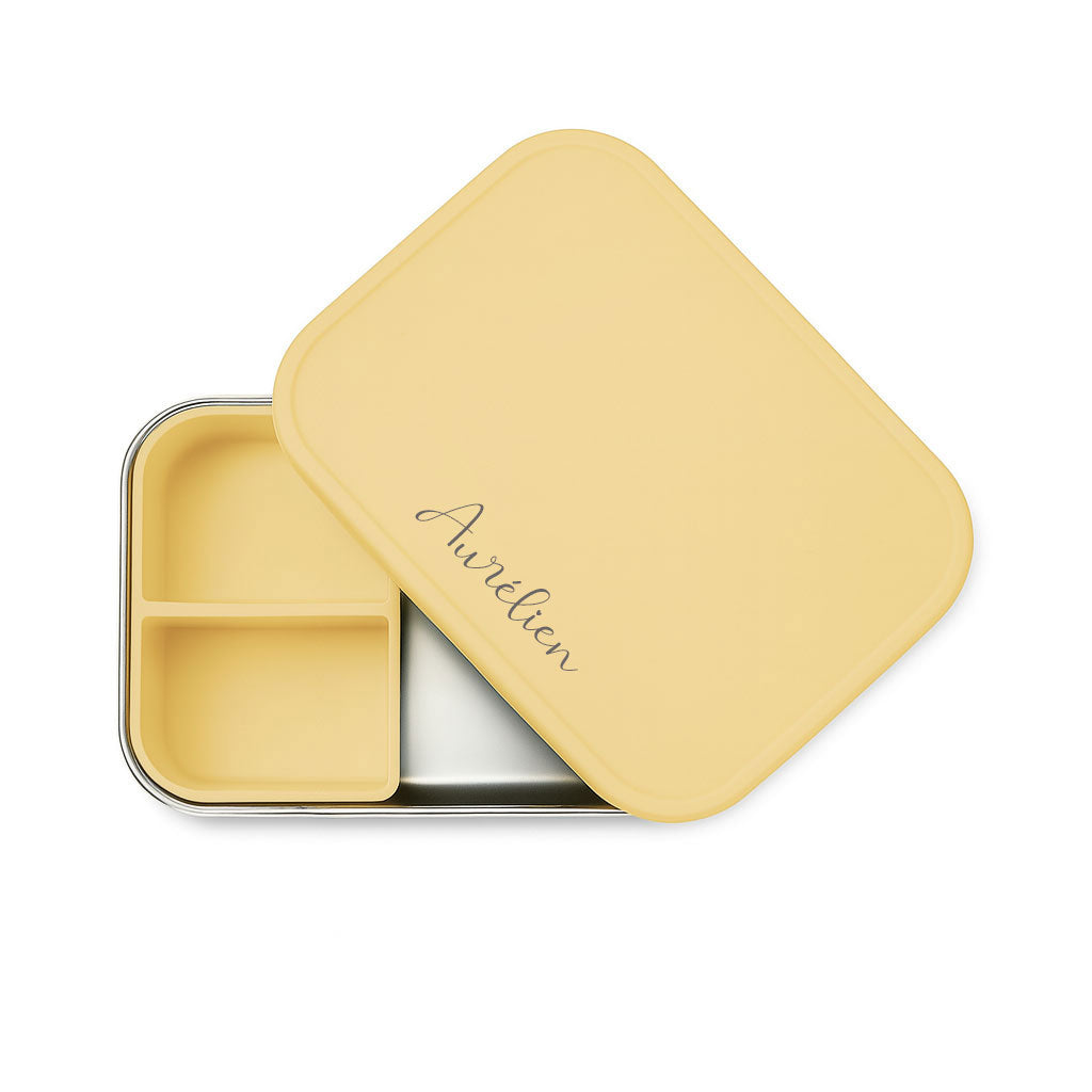JBØRN Personalised Lunch Box Pale Daffodil - Personalisable Baby Products Sold and Personalised by JustBørn