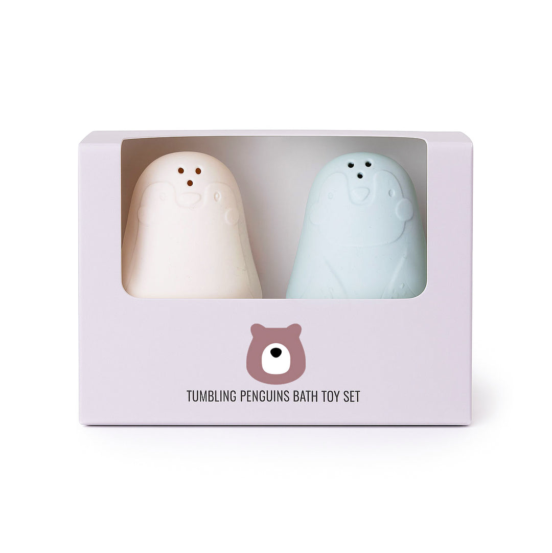 JBØRN Tumbling Penguins Bath Toy Set - Personalisable Baby Products Sold and Personalised by JustBørn