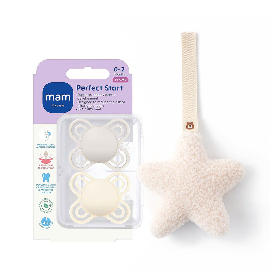 MAM Perfect Start Soother 0-2 Months & Plush Comforter