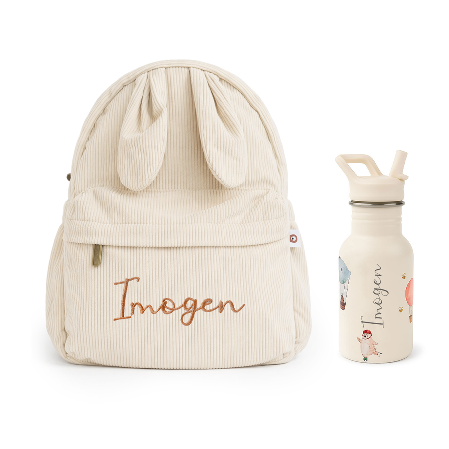 JBØRN Personalised Backpack & Water Bottle Set - Personalisable Baby Products Sold and Personalised by JustBørn