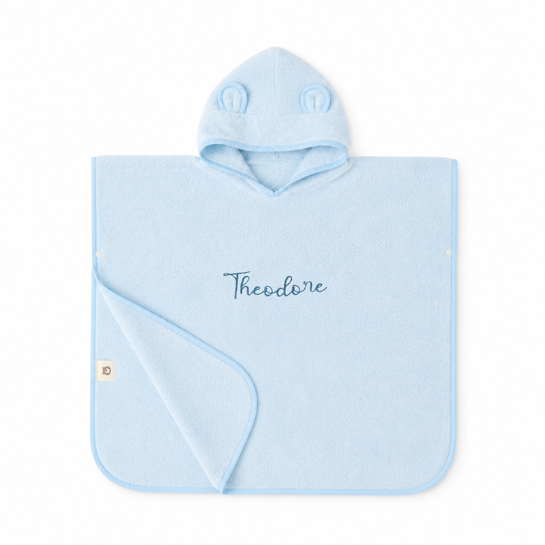 JBØRN Organic Cotton Hooded Poncho - Personalisable Baby Products Sold and Personalised by JustBørn