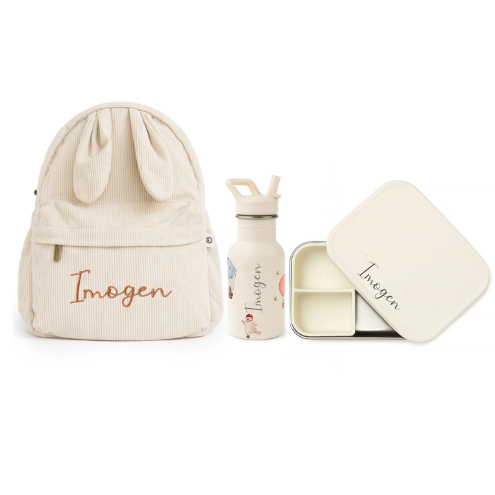JBØRN Personalised Backpack, Water Bottle & Lunch Box Gift Set - Personalisable Baby Products Sold and Personalised by JustBørn