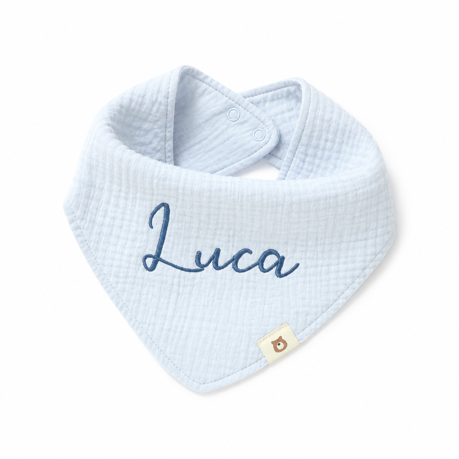 JBØRN Organic Cotton Muslin Baby Dribble Bib - Personalisable Baby Products Sold and Personalised by JustBørn