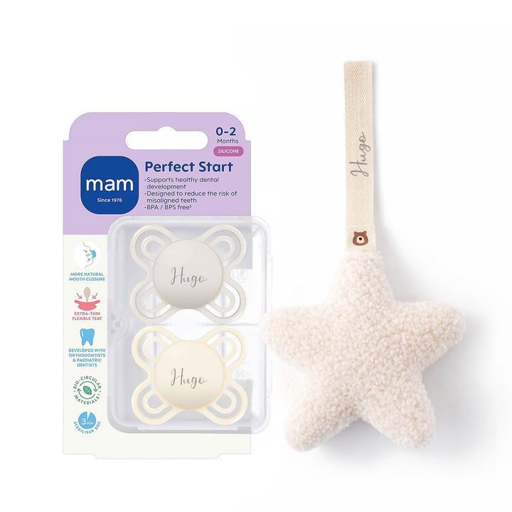 MAM Perfect Start Soother 0-2 Months & Plush Comforter