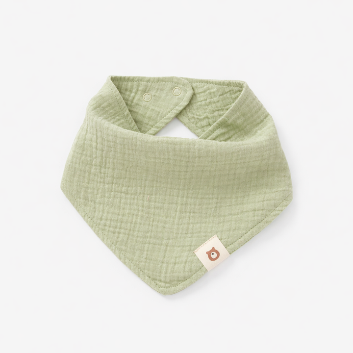 JBØRN Organic Cotton Muslin Baby Dribble Bib Pistachio Muslin Bib - Personalisable Baby Products Sold and Personalised by JustBørn