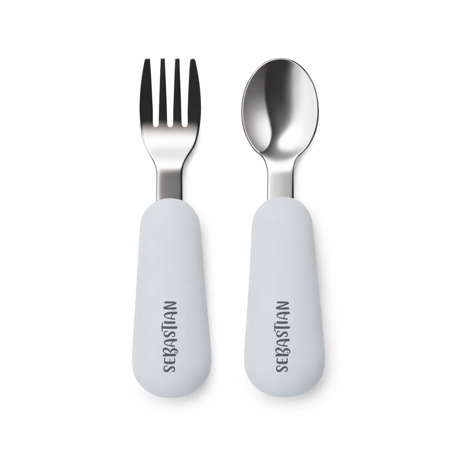 JBØRN Stainless Steel Cutlery Set - Personalisable Baby Products Sold and Personalised by JustBørn