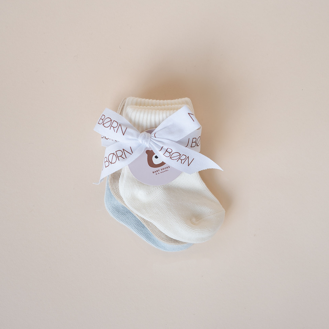 JBØRN Organic Cotton Baby Socks Blush Ivory Vanilla - Personalisable Baby Products Sold and Personalised by JustBørn