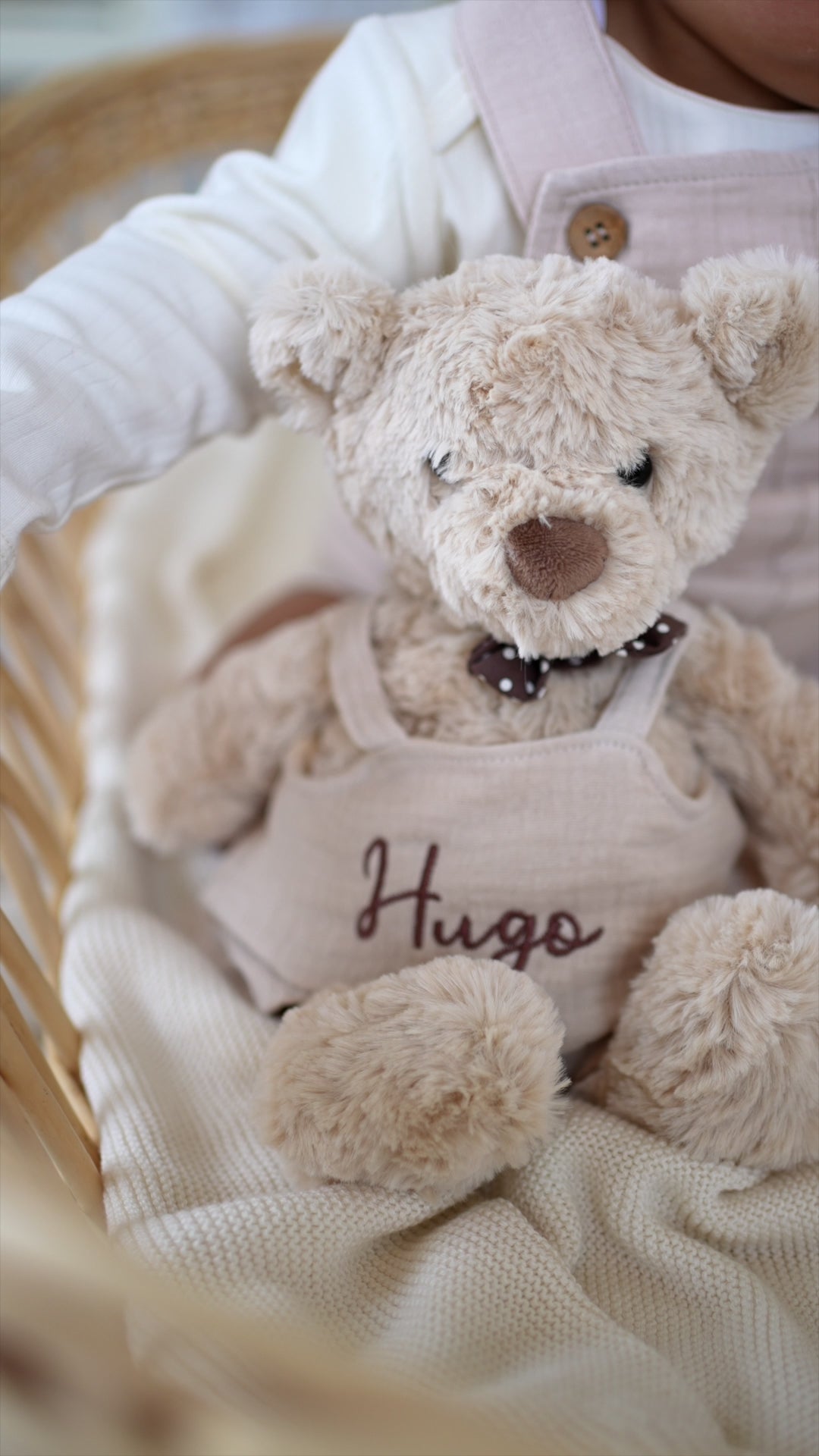 JBØRN Beige Teddy Bear Soft Toy with Personalised Outfit