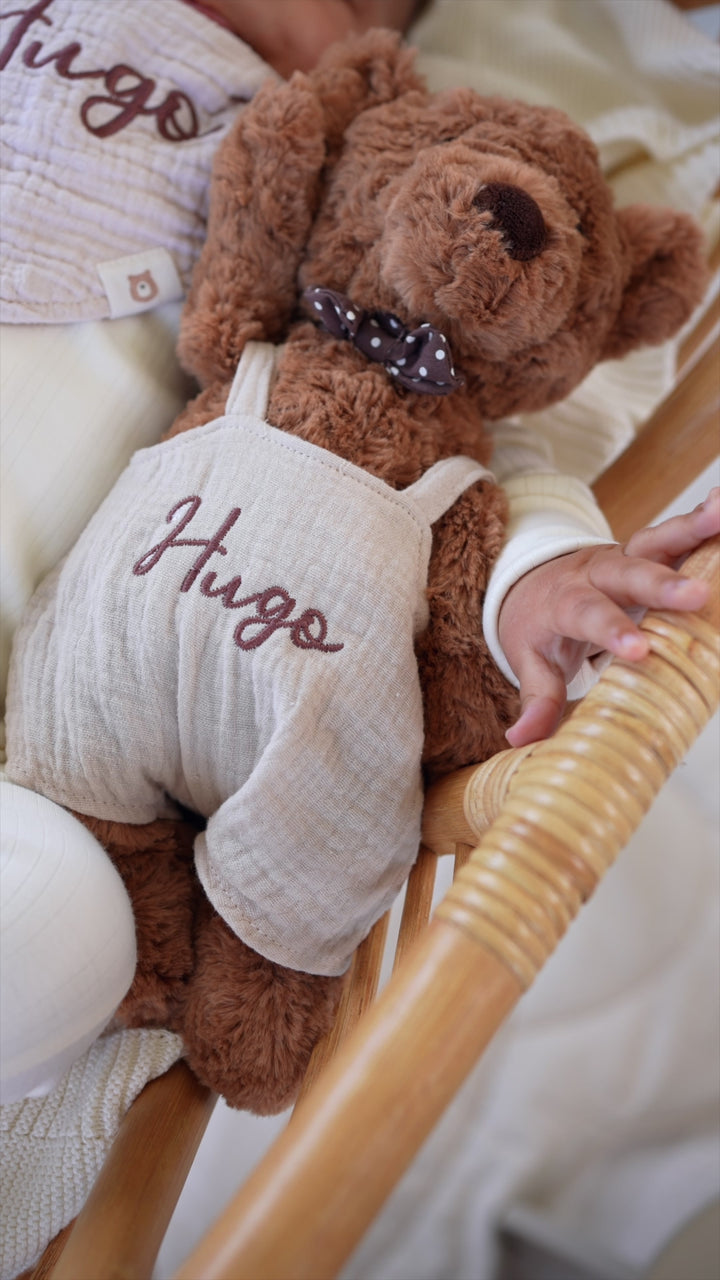 JBØRN Brown Teddy Bear Soft Toy with Personalised Outfit
