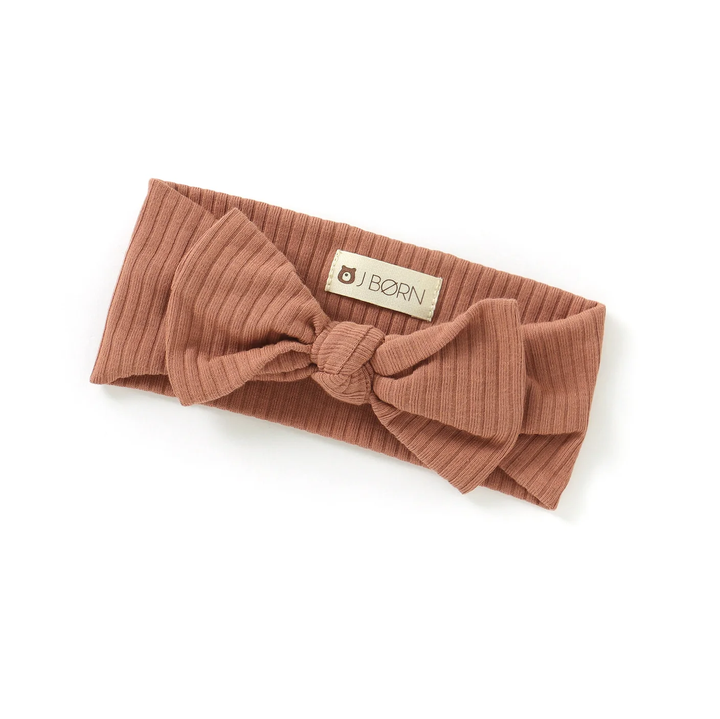 JBØRN Ribbed Baby Headband Ribbed Peach Bronze Headband - Personalisable Baby Products Sold and Personalised by JustBørn