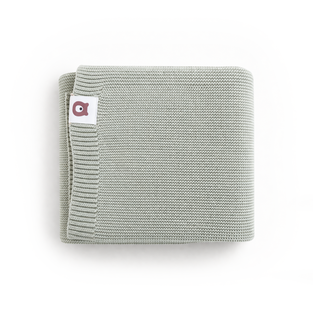 JBØRN Knitted Blanket Sage Knitted Blanket - Personalisable Baby Products Sold and Personalised by JustBørn