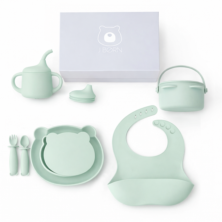 JBØRN Baby Weaning Full Essentials Gift Box Seafoam - Personalisable Baby Products Sold and Personalised by JustBørn