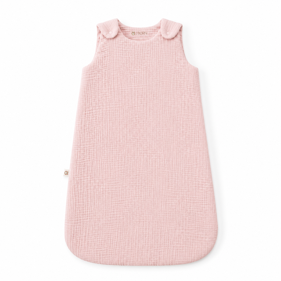 JBØRN Organic Cotton Muslin Sleep Bag | 0-6 Months Sleep Bag | Blush - Personalisable Baby Products Sold and Personalised by JustBørn
