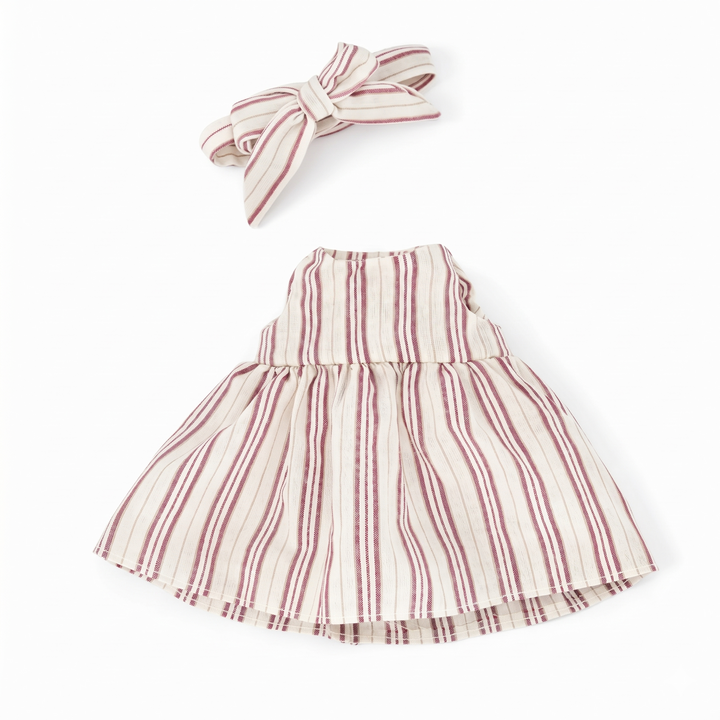 JBØRN Personalised Soft Toy Outfit Striped Soft Toy Dress Outfit - Personalisable Baby Products Sold and Personalised by JustBørn