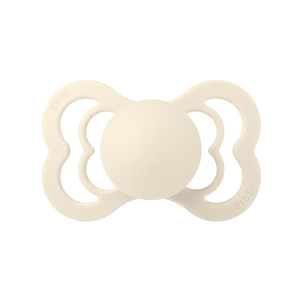 BIBS Supreme Symmetrical Silicone Pacifiers Supreme Ivory - Personalisable Baby Products Sold and Personalised by JustBørn