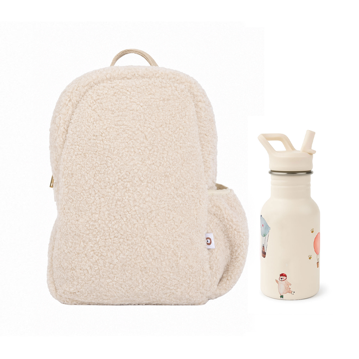 JBØRN Teddy Backpack & Water Bottle Set
