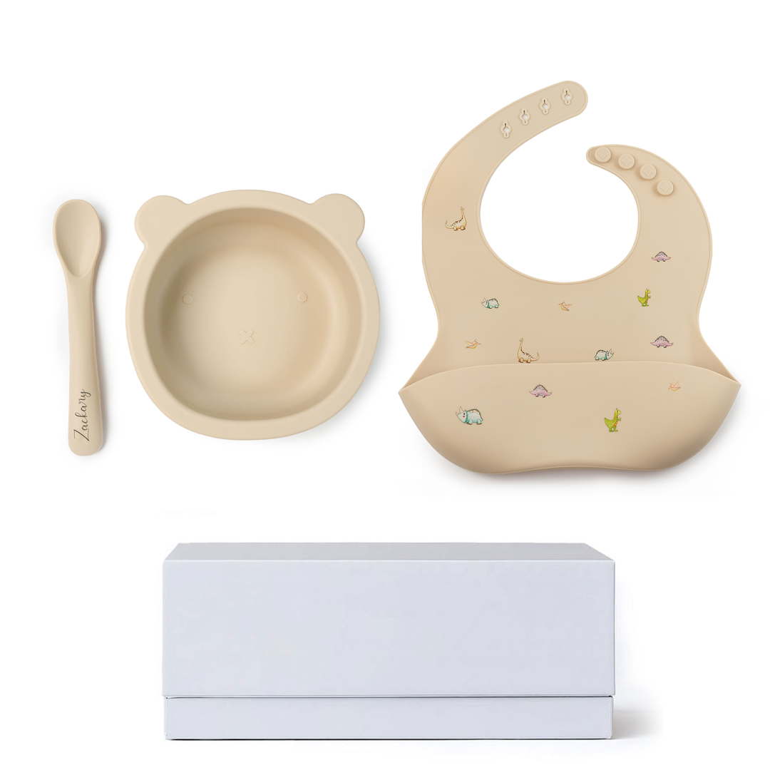 JBØRN Baby Weaning Basic Gift Box Vanilla - Personalisable Baby Products Sold and Personalised by JustBørn