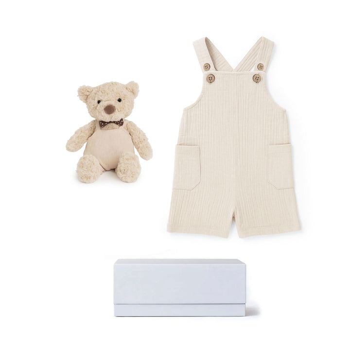 JBØRN Personalised Teddy & Matching Baby Dungarees | Baby Boy Gift Set No - Personalisable Baby Products Sold and Personalised by JustBørn