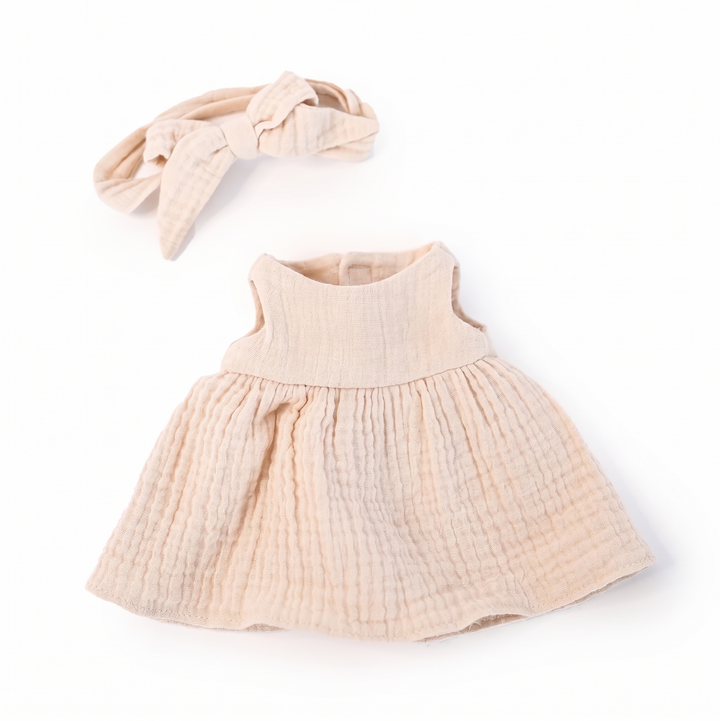 JBØRN Personalised Soft Toy Outfit Vanilla Soft Toy Dress Outfit - Personalisable Baby Products Sold and Personalised by JustBørn