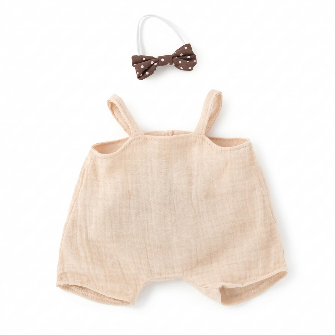 JBØRN Personalised Soft Toy Outfit Vanilla Soft Toy Dungaree Outfit - Personalisable Baby Products Sold and Personalised by JustBørn