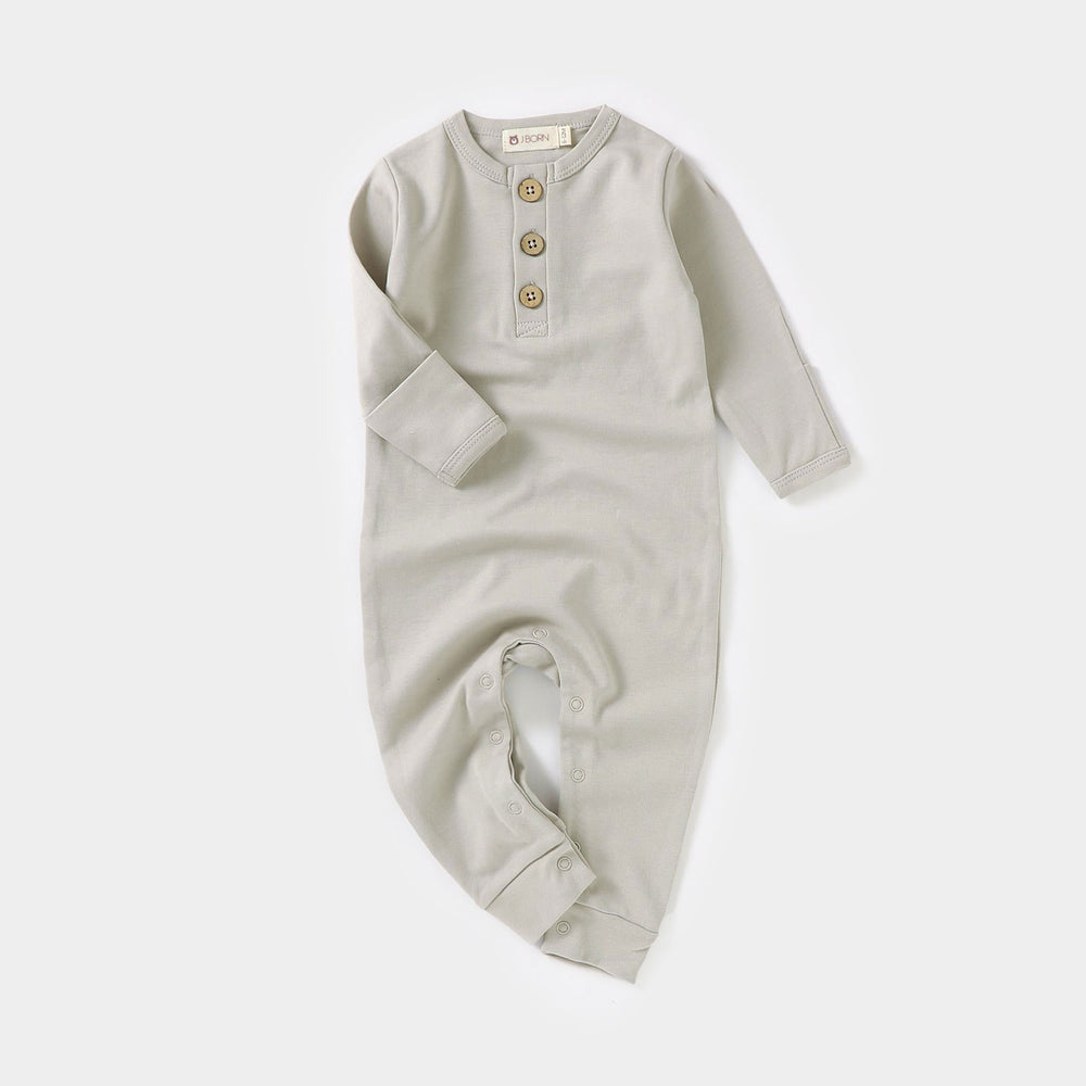 Greige JBørn - Organic Cotton Baby Jumpsuit by Just Børn sold by Just Børn