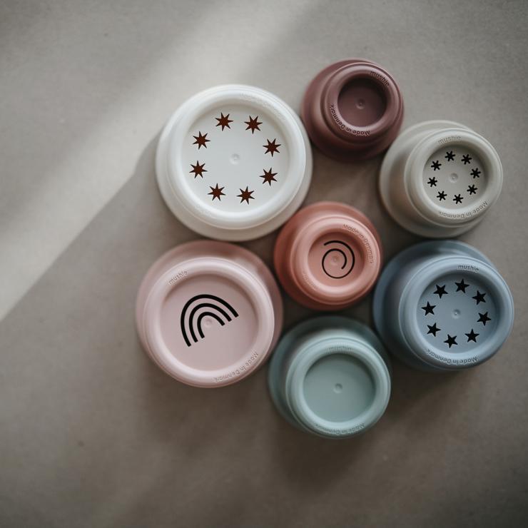 Mushie Stacking Cups Tower - Personalisable Baby Products Sold and Personalised by JustBørn