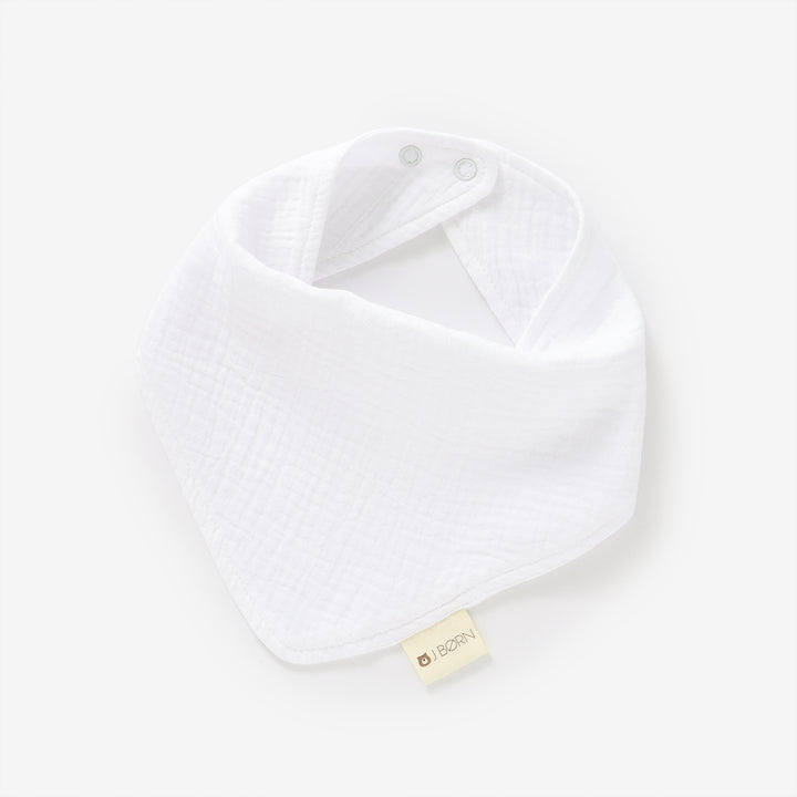JBØRN Organic Cotton Muslin Baby Dribble Bib | Personalisable White - Personalisable Baby Products Sold and Personalised by JustBørn
