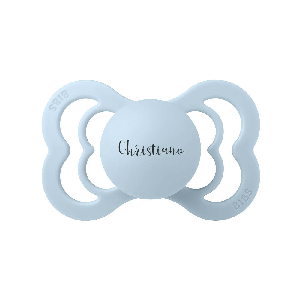BIBS SUPREME Symmetrical Silicone Pacifiers Baby Blue - Personalisable Baby Products Sold and Personalised by JustBørn