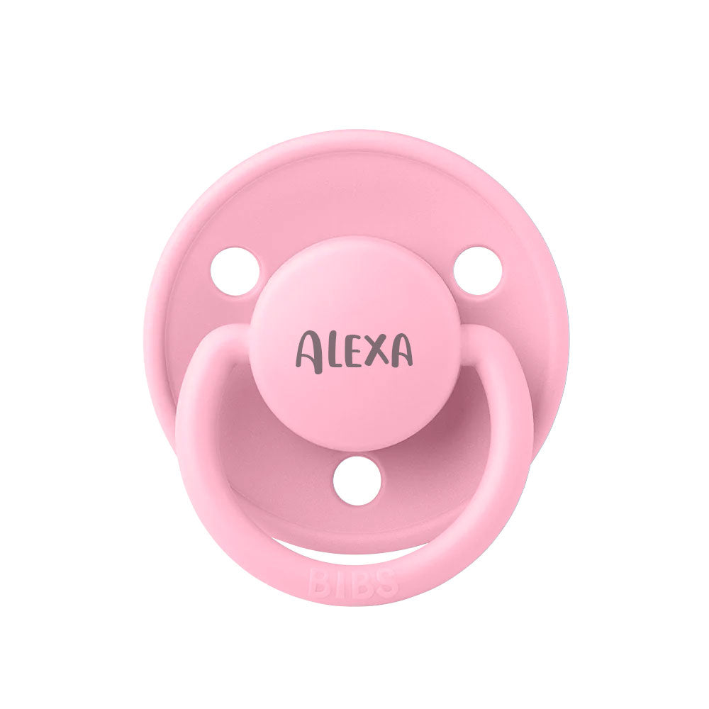 Baby Pink BIBS De Lux One Size Silicone Pacifiers | Personalised by BIBS sold by Just Børn