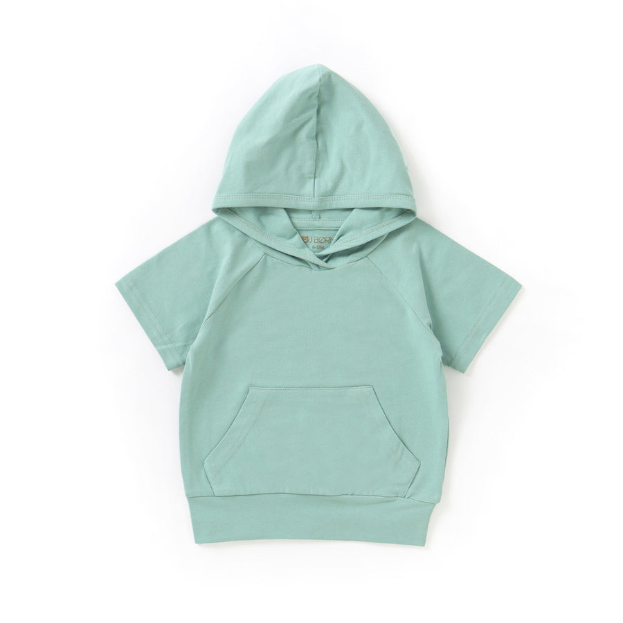 Mint JBørn - Organic Cotton Short Sleeve Hooded Top by Just Børn sold by Just Børn