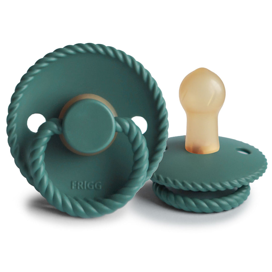 FRIGG Rope Natural Rubber Latex Pacifiers Vintage Green - Personalisable Baby Products Sold and Personalised by JustBørn