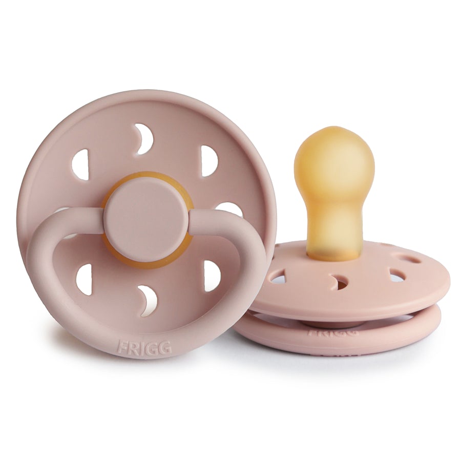 FRIGG Moon Natural Rubber Latex Pacifier Blush - Personalisable Baby Products Sold and Personalised by JustBørn