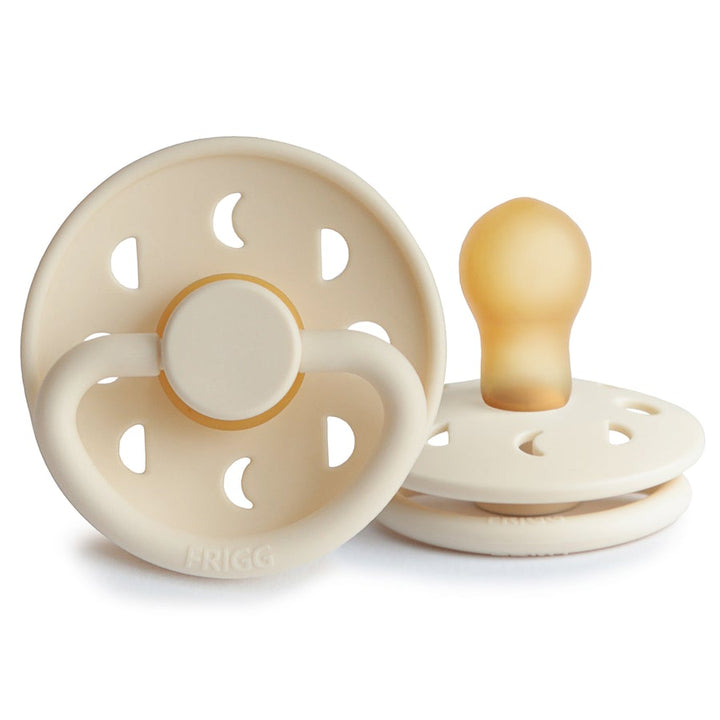 Cream FRIGG Moon Natural Rubber Latex Pacifiers | Personalised by FRIGG sold by Just Børn